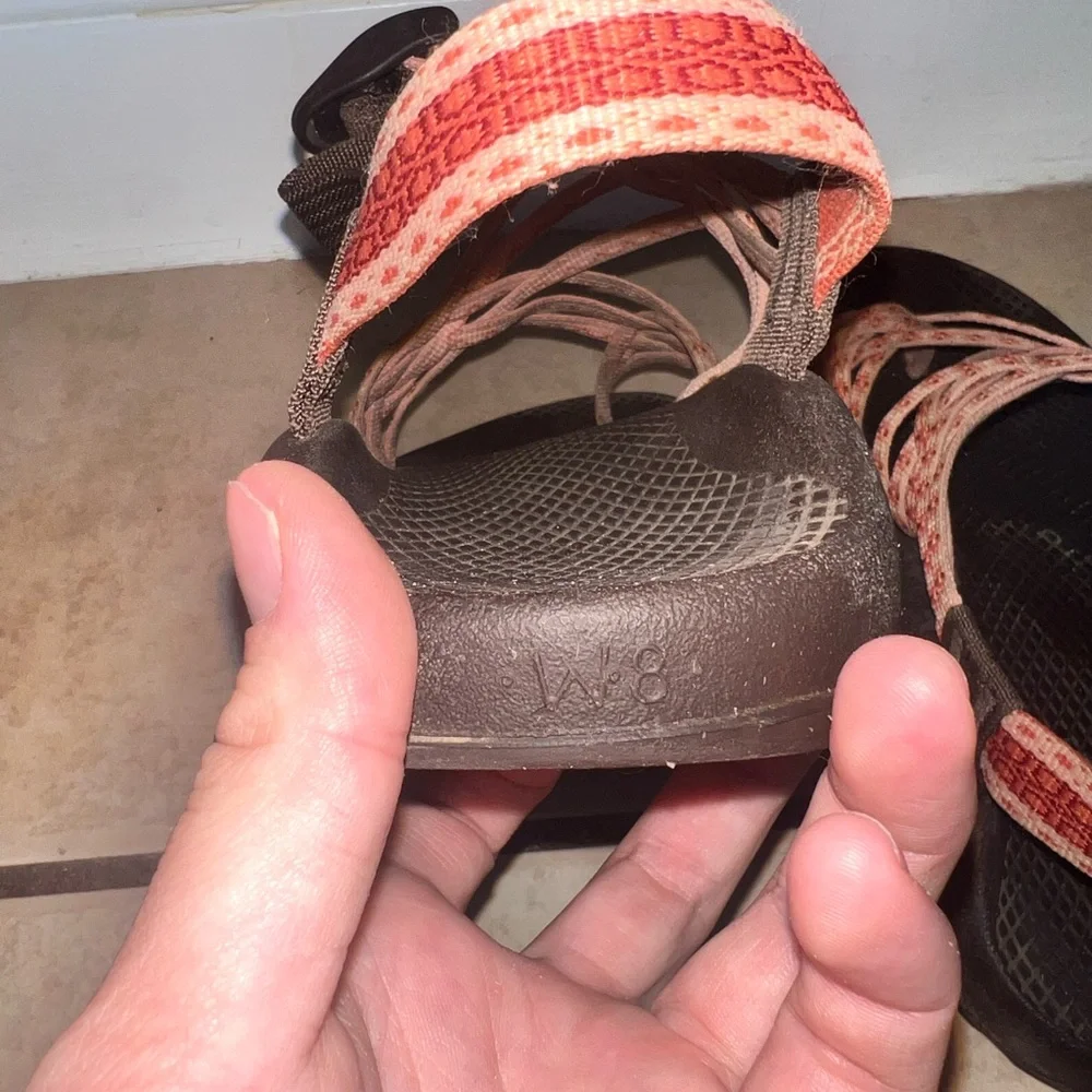 Chaco Coral and Black Strappy Sandals - Picture 3 of 3